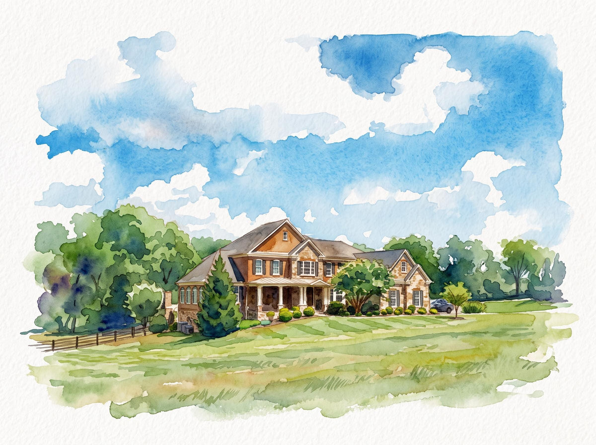 Personalized First Home Watercolor Portrait From Photo, Custom House Painting, New Homeowner Gift, Housewarming Keepsake