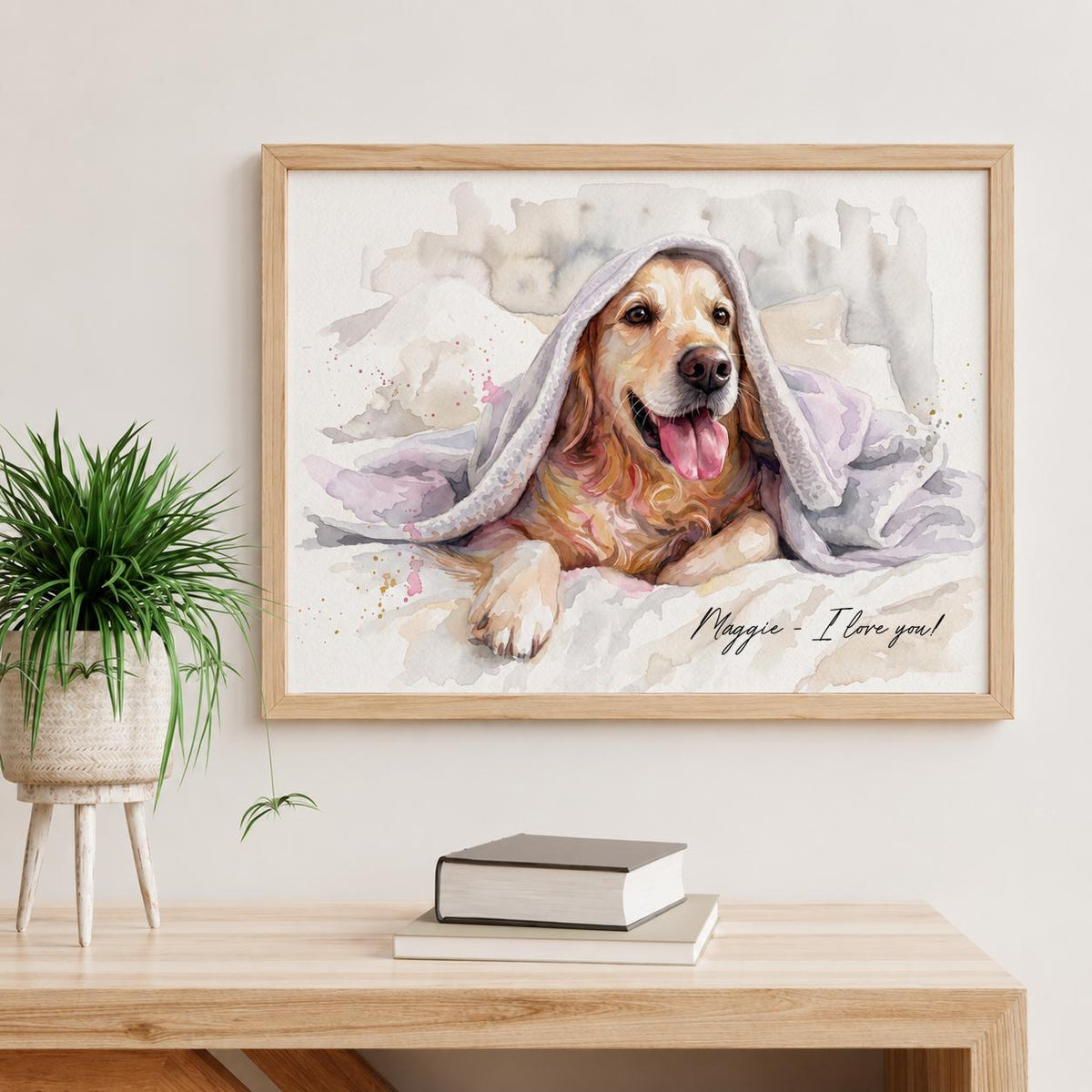 Custom Dog Watercolor Portrait From Photo, Personalized Pet Painting, Dog Lover Gift, Custom Pet Wall Art