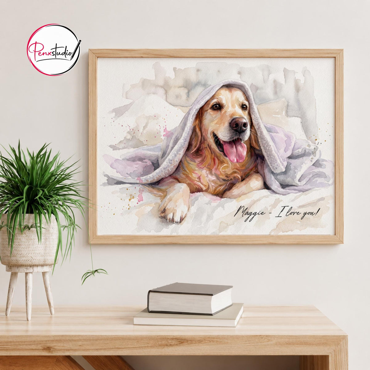 Custom Dog Watercolor Portrait From Photo, Personalized Pet Painting, Dog Lover Gift, Custom Pet Wall Art