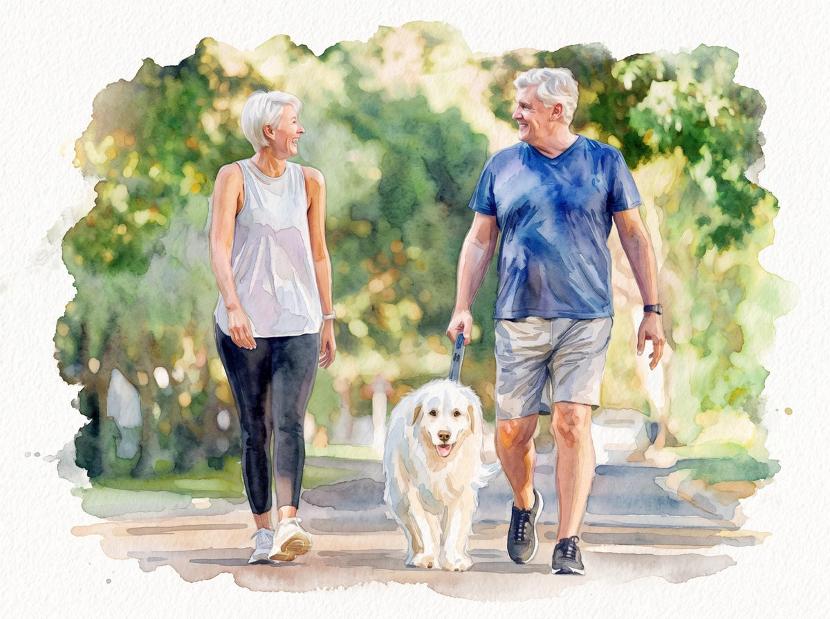 Custom Couple and Pet Watercolor Portrait From Photo, Personalized Dog Family Art, Anniversary Gift for Couple