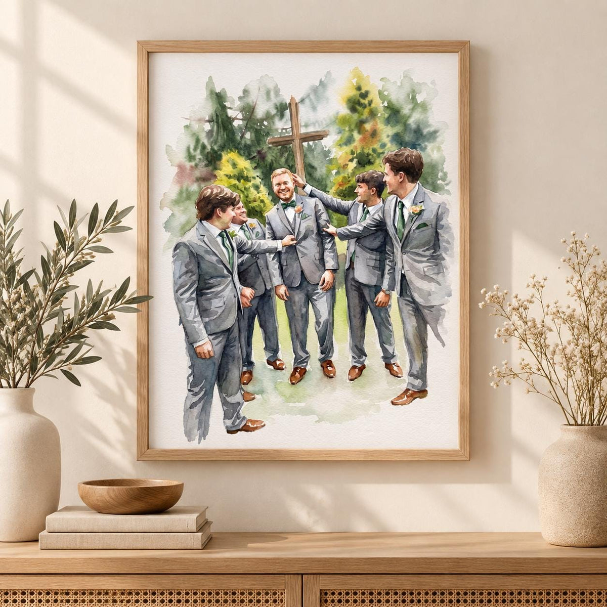 Custom Wedding Portrait From Photo, Watercolor Bride and Groom Painting, Personalized Wedding Gift, Bridal Party Art, Anniversary Keepsake