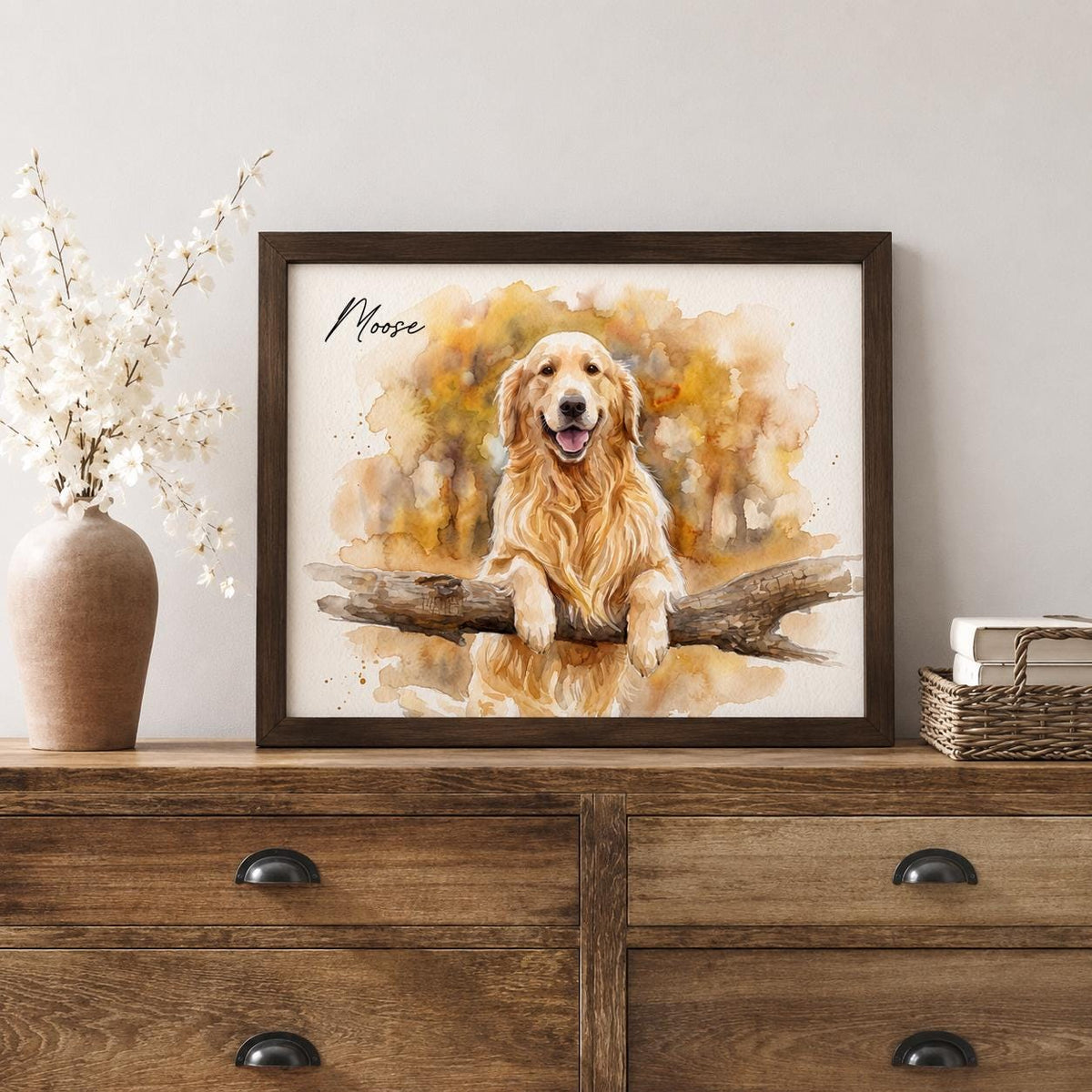 Custom Dog Watercolor Portrait From Photo, Personalized Pet Painting, Dog Lover Gift, Custom Pet Wall Art