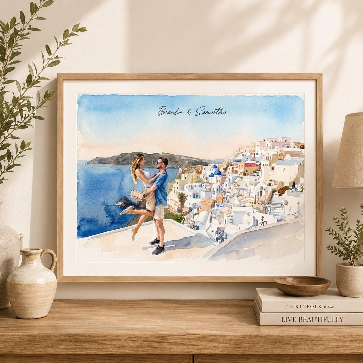 Custom Couple Portrait From Photo, Watercolor Couple Painting, Personalized Anniversary Gift, Engagement Gift, Romantic Couple Wall Art