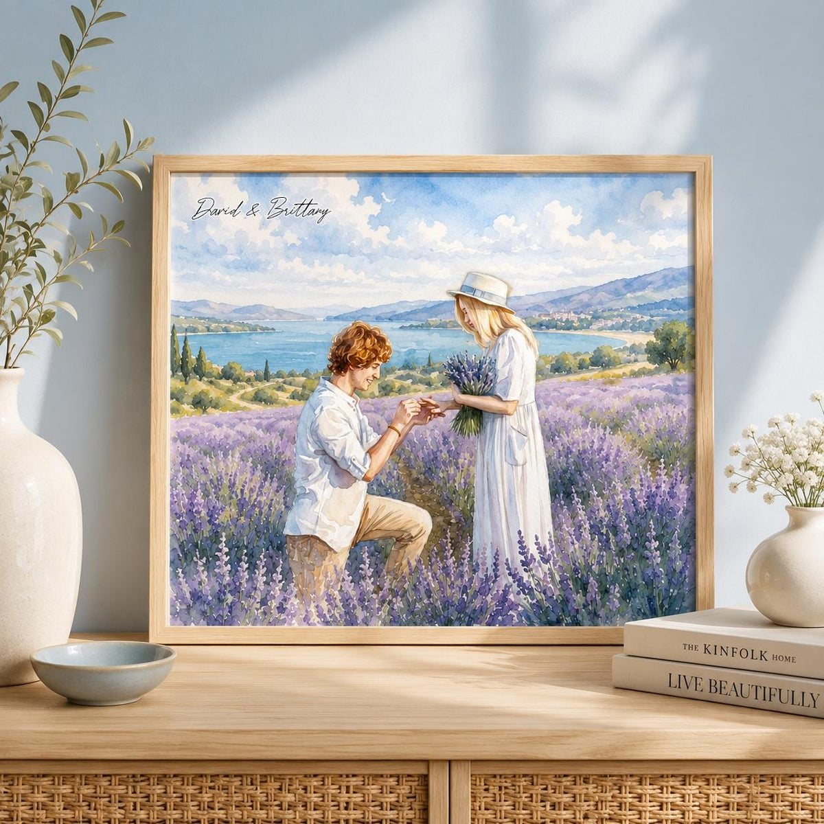 Custom Couple Portrait From Photo, Watercolor Couple Painting, Personalized Anniversary Gift, Engagement Gift, Romantic Couple Wall Art