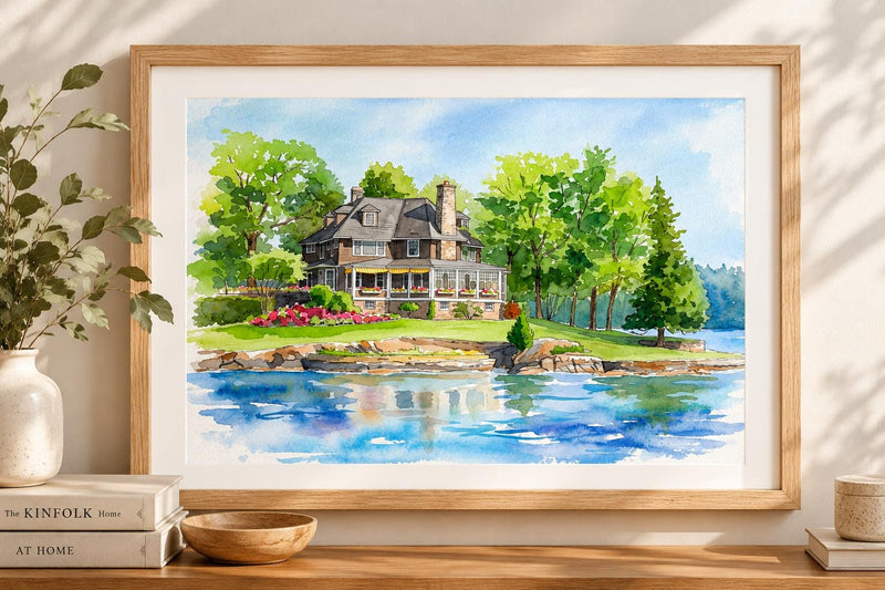 Custom House Watercolor Portrait From Photo, Personalized Home Painting, New Home Gift, Realtor Closing Gift, Housewarming Art