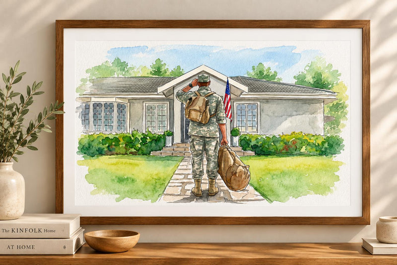 Personalized First Home Watercolor Portrait From Photo, Custom House Painting, New Homeowner Gift, Housewarming Keepsake