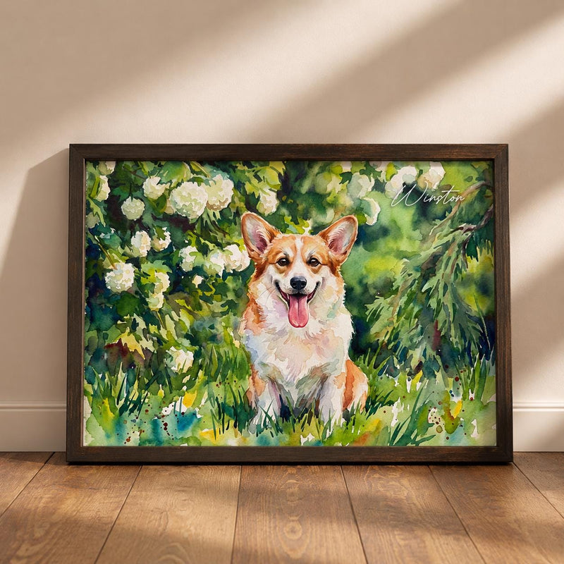 Custom Dog Watercolor Portrait From Photo, Personalized Pet Painting, Dog Lover Gift, Custom Pet Wall Art